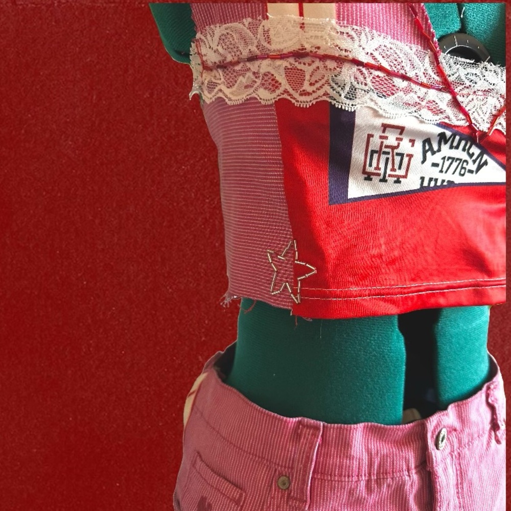 ❤️Handmade Red Patchwork Set ❤️ - Picture 5 of 5